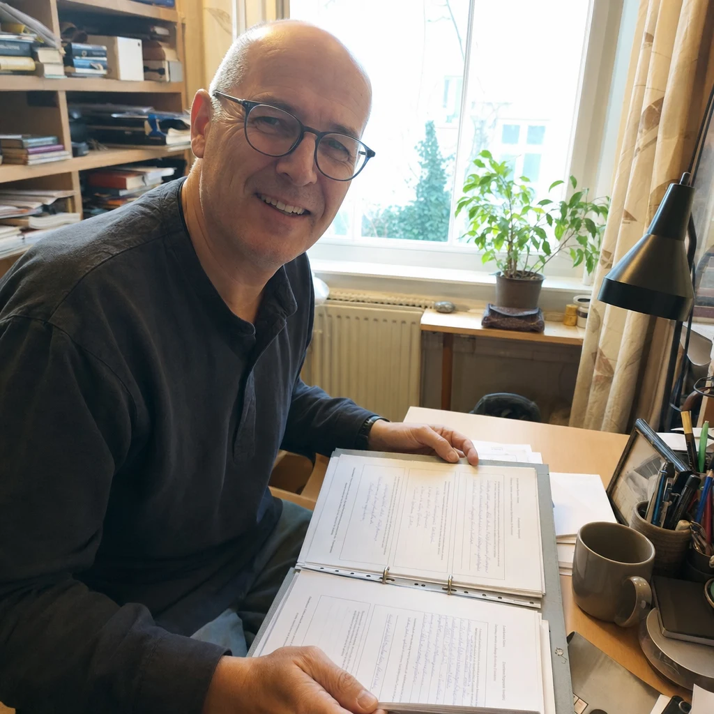 Jürgen aus Bremen mit der Nachlassmappe