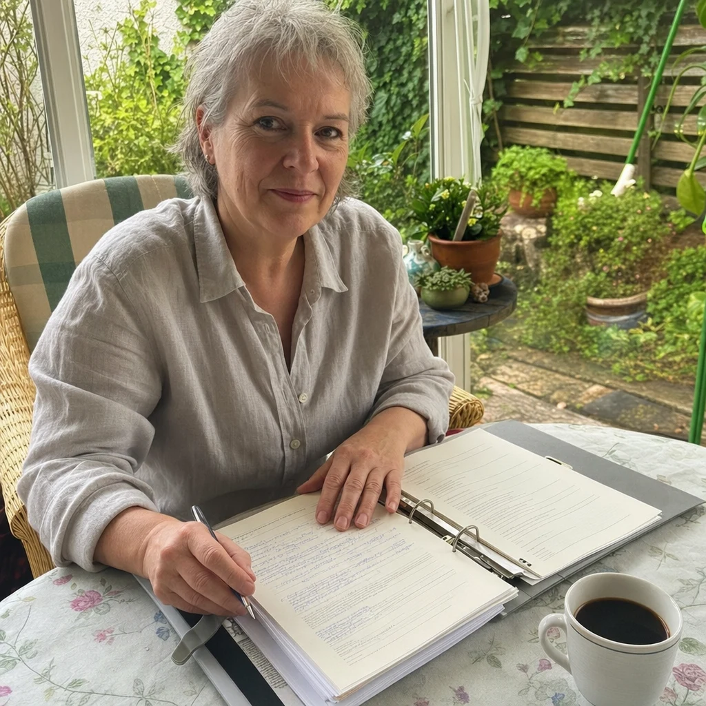 Monika aus Oldenburg, Niedersachsen mit der Nachlassmappe
